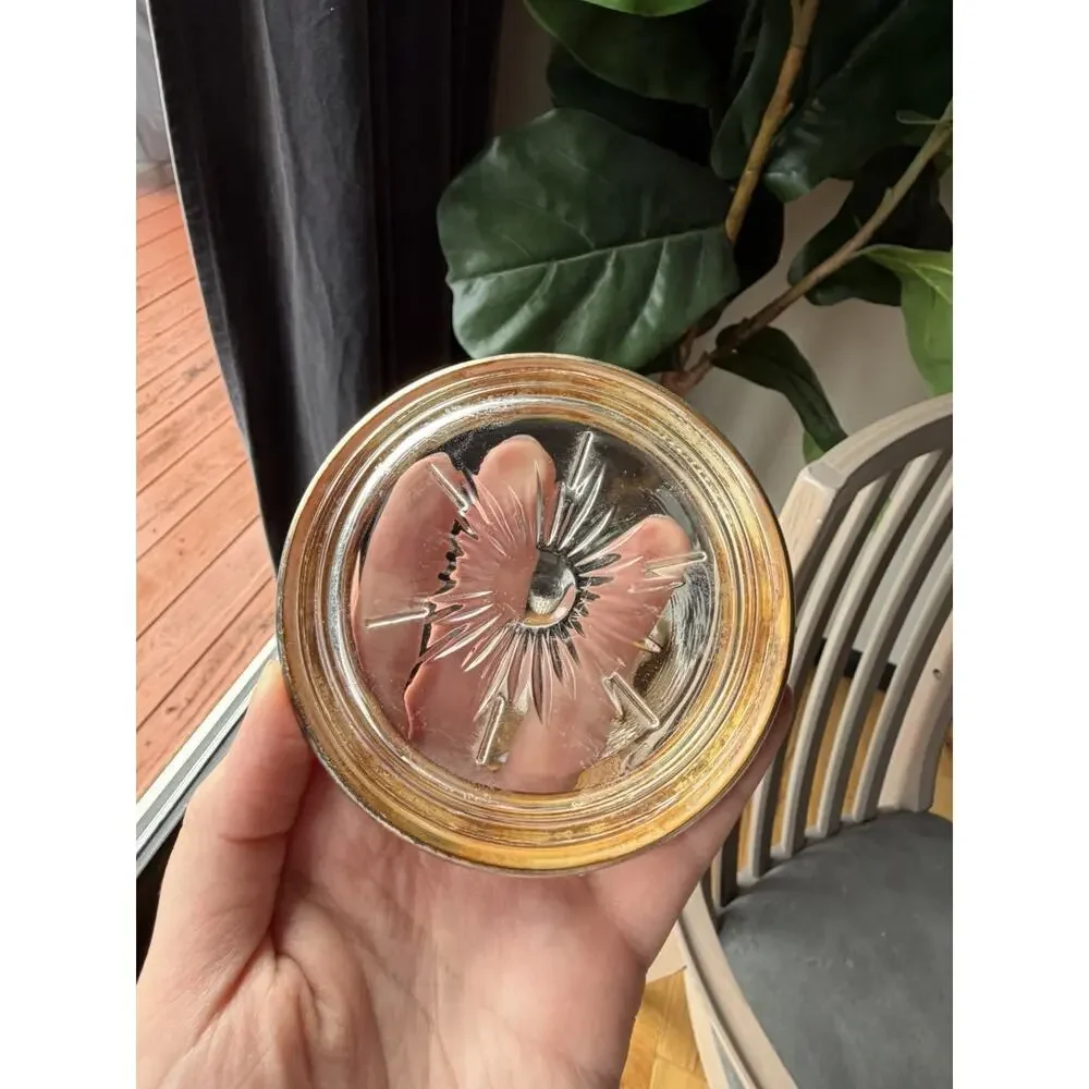 Set of 5 Leonard Silver Plated Glass Coaster Starburst Pattern Round Stackable